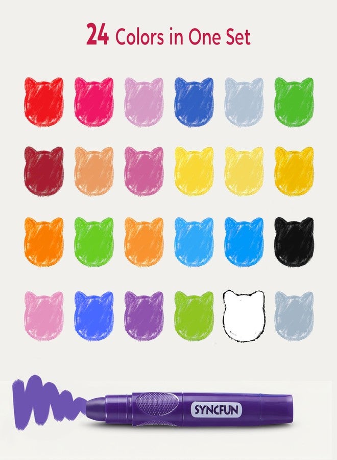 SYNCFUN 24 Pcs Twistable Silky Crayons, Washable Crayons for Paper, Easy to Hold & Quick-Drying Art Supplies, Non-Toxic, Mess Free, Birthday Gifts for Kids Ages 3 and Up, Crafts Supplies - Image 5